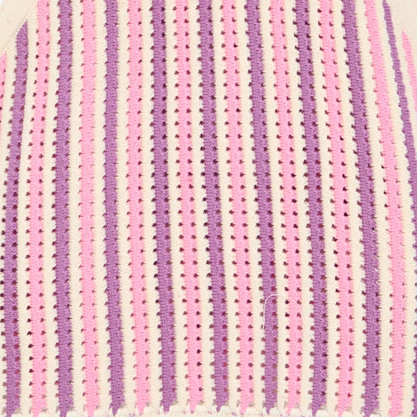 Striped crochet tank top PURPLE
