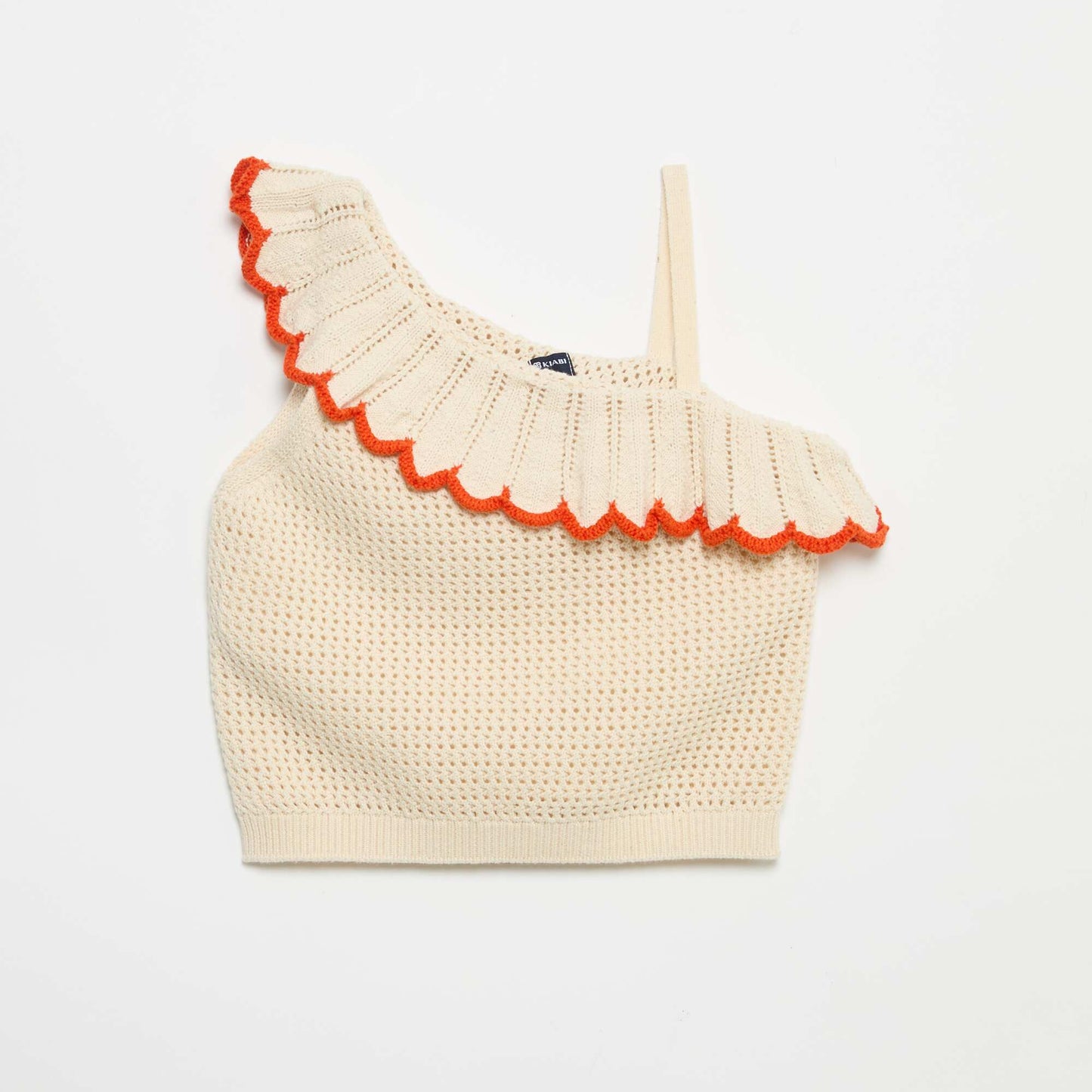 Asymmetric knit top BEIGE