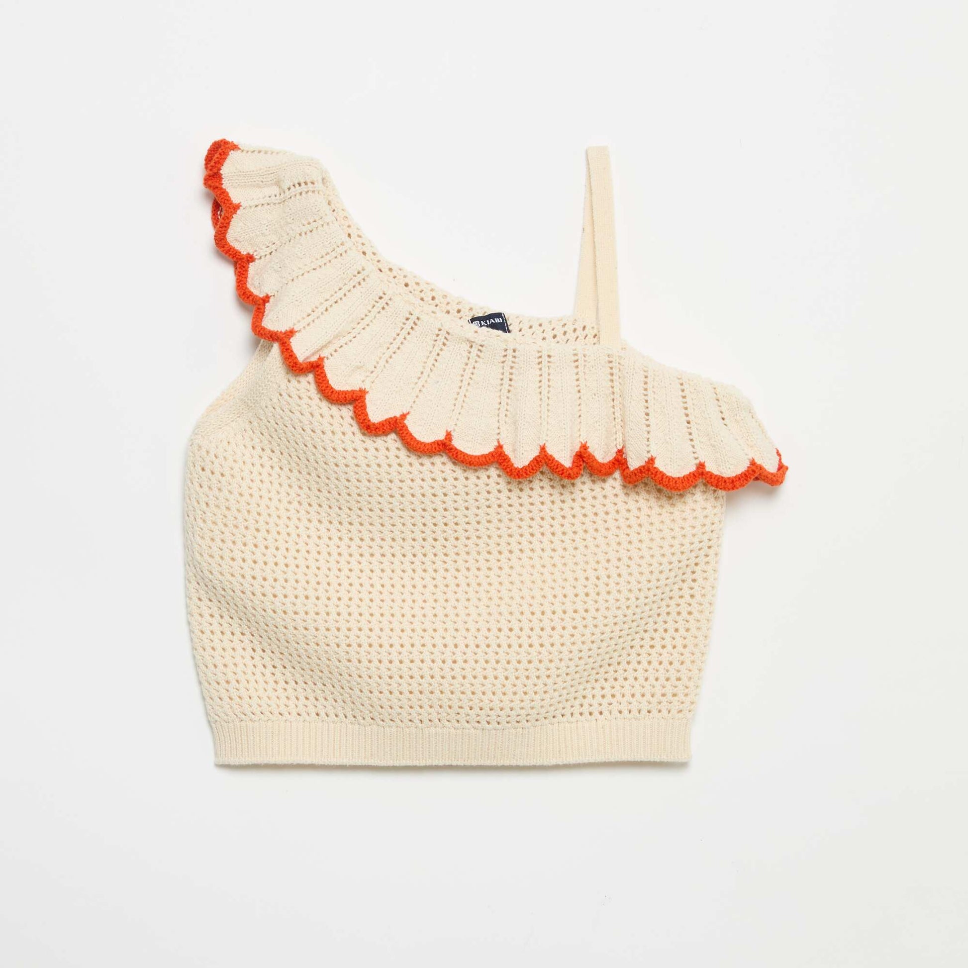 Asymmetric knit top BEIGE