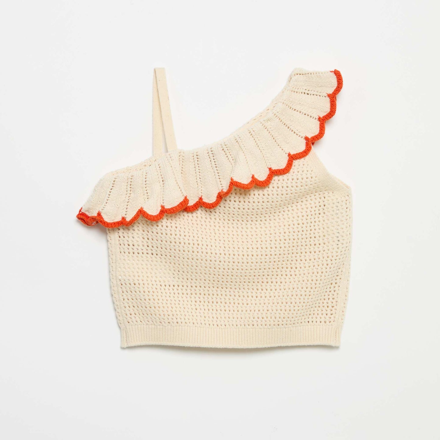 Asymmetric knit top BEIGE