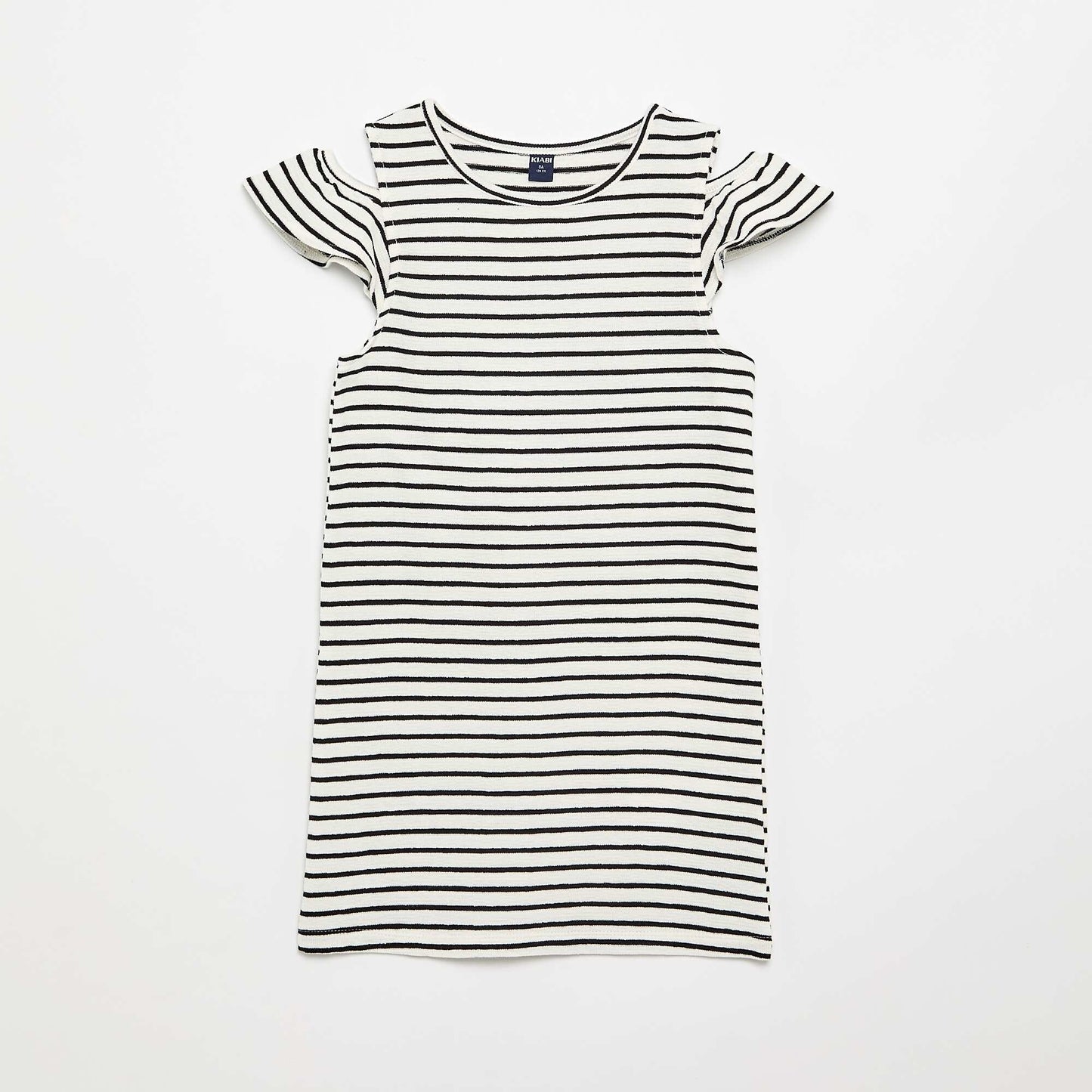 Thigh-length dress with shoulder cut-outs WHITE