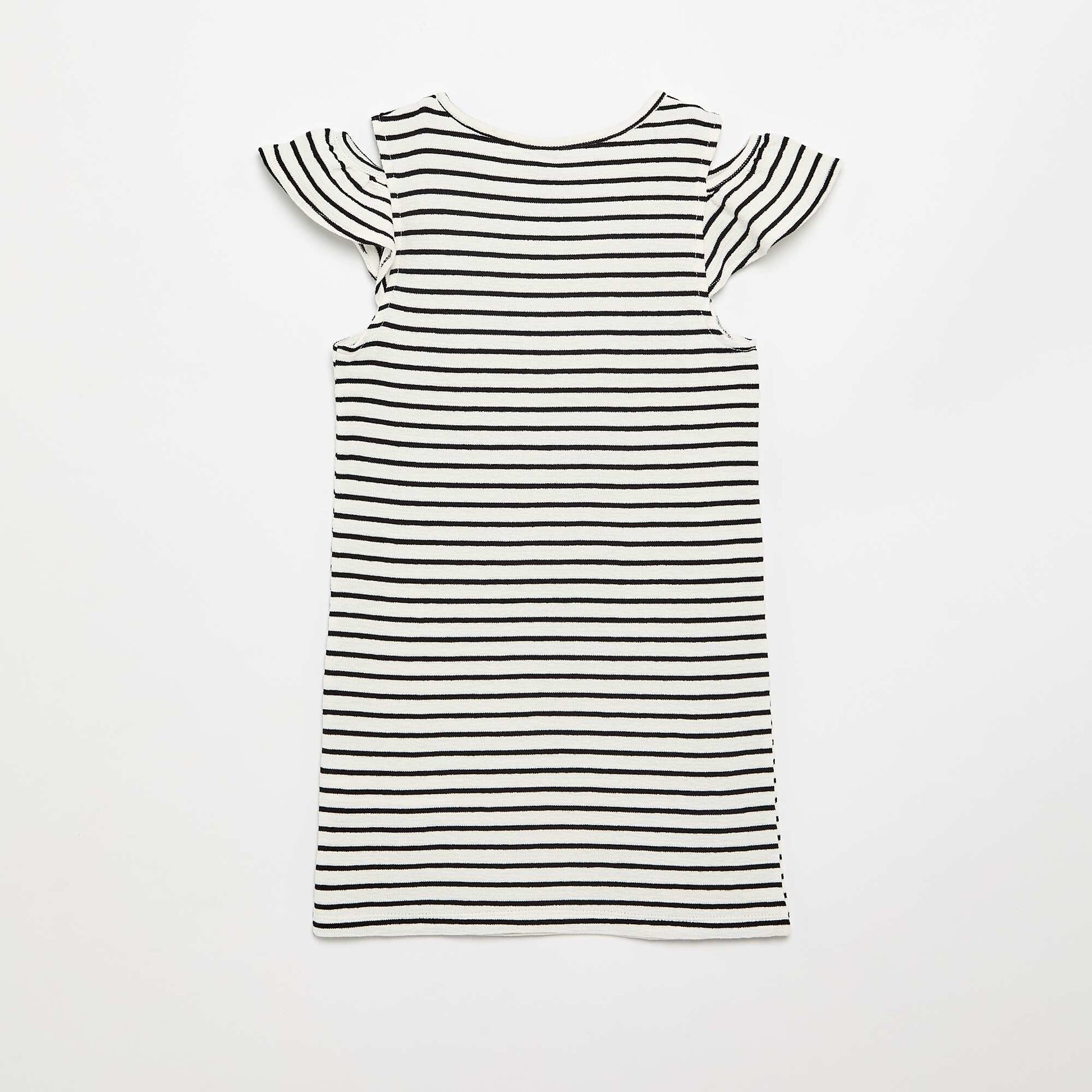 Thigh-length dress with shoulder cut-outs WHITE