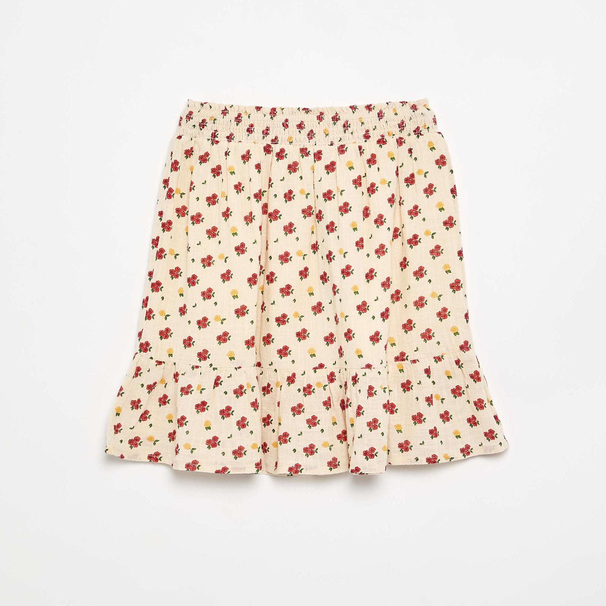 Knee-length long skirt WHITE