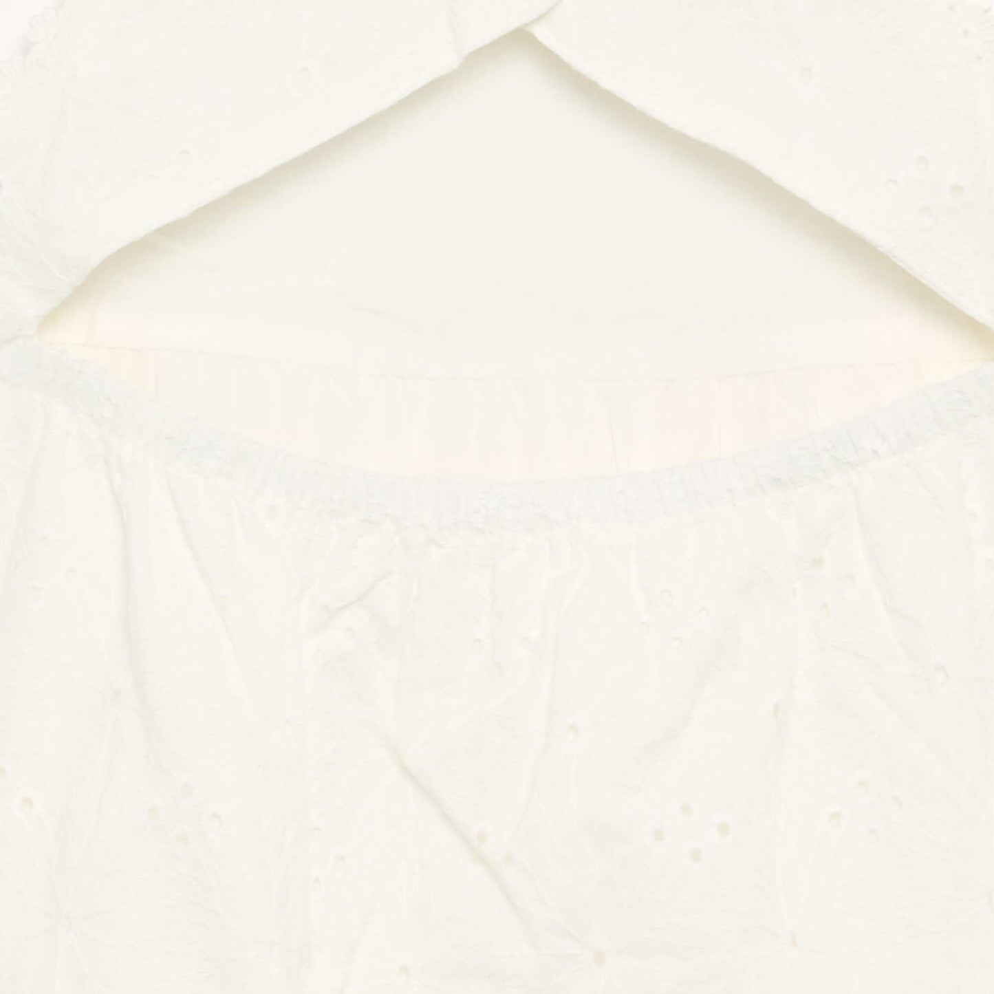 Strappy dress with broderie anglaise WHITE