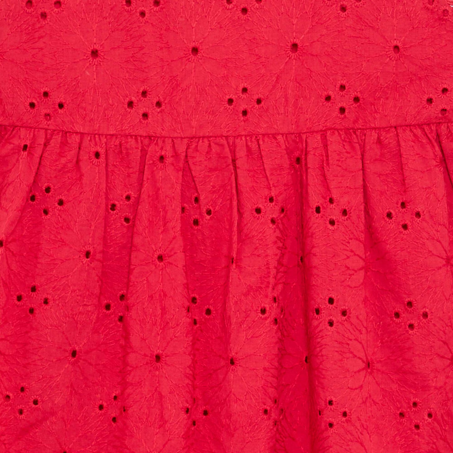Strappy dress with broderie anglaise RED