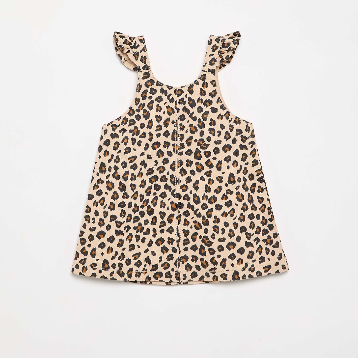 Pinafore dress with leopard print BEIGE