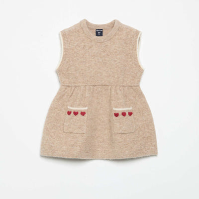 Knit Sleeveless Dress BEIGE