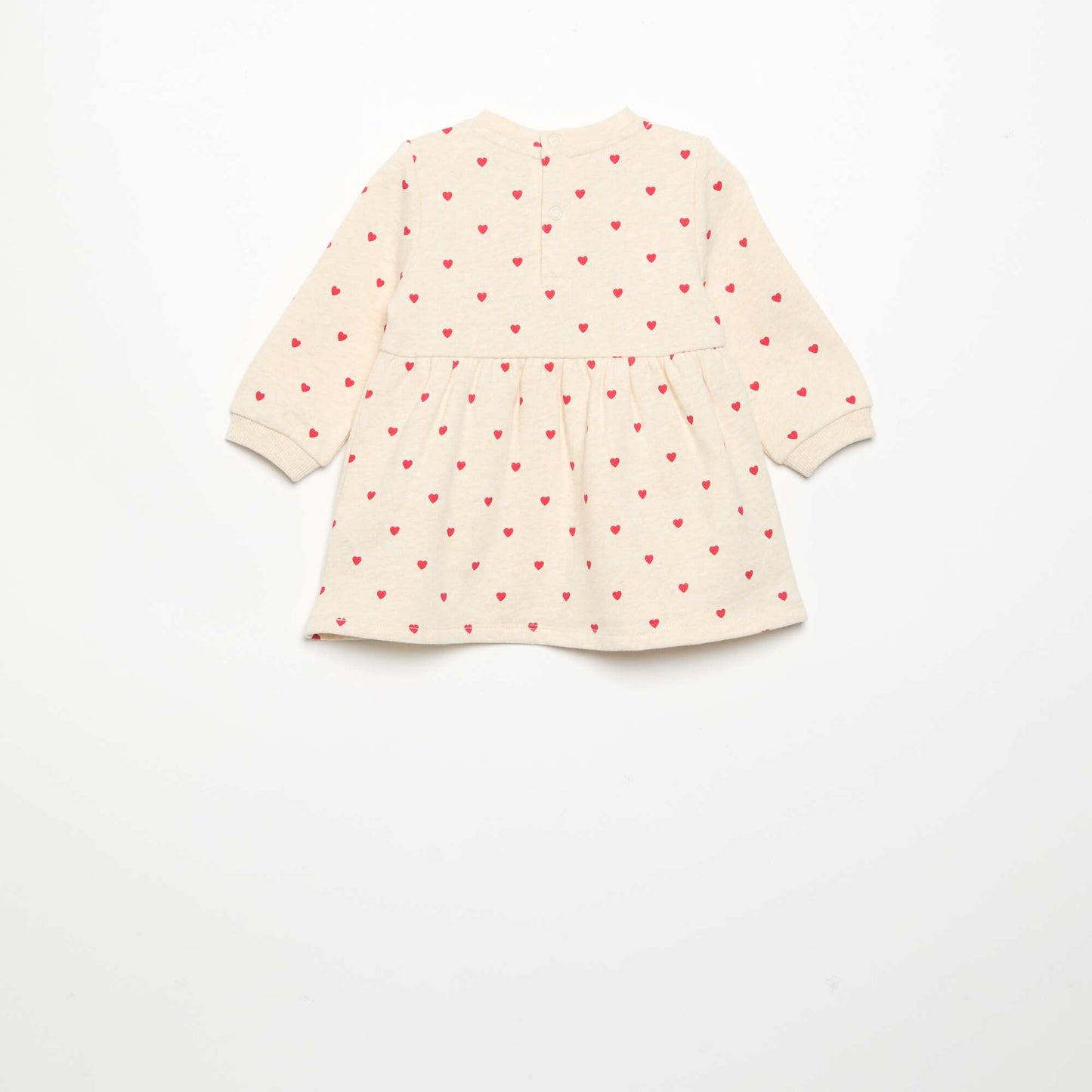Long-sleeved printed dress BEIGE