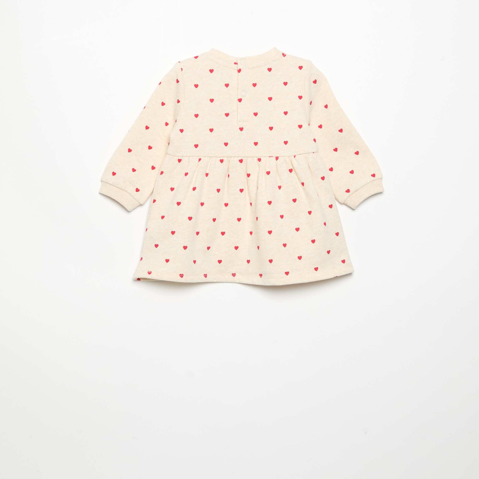 Long-sleeved printed dress BEIGE