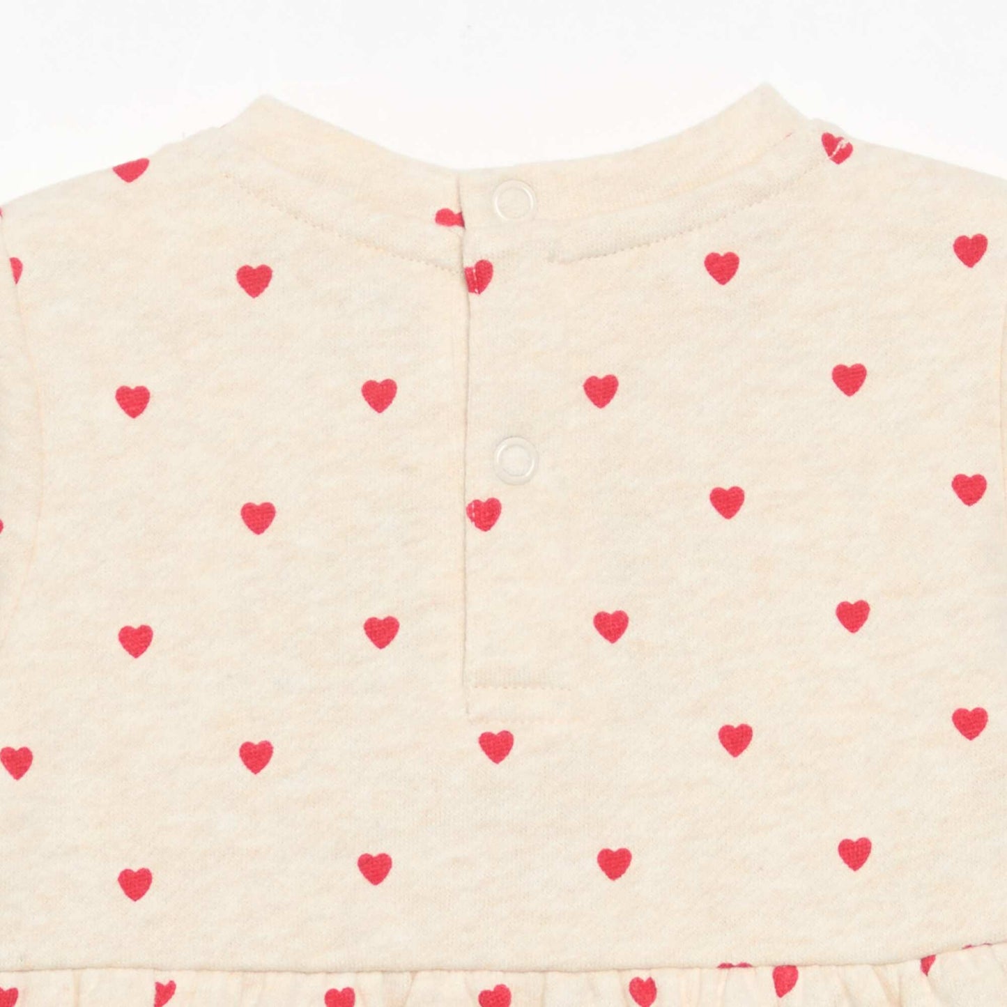 Long-sleeved printed dress BEIGE