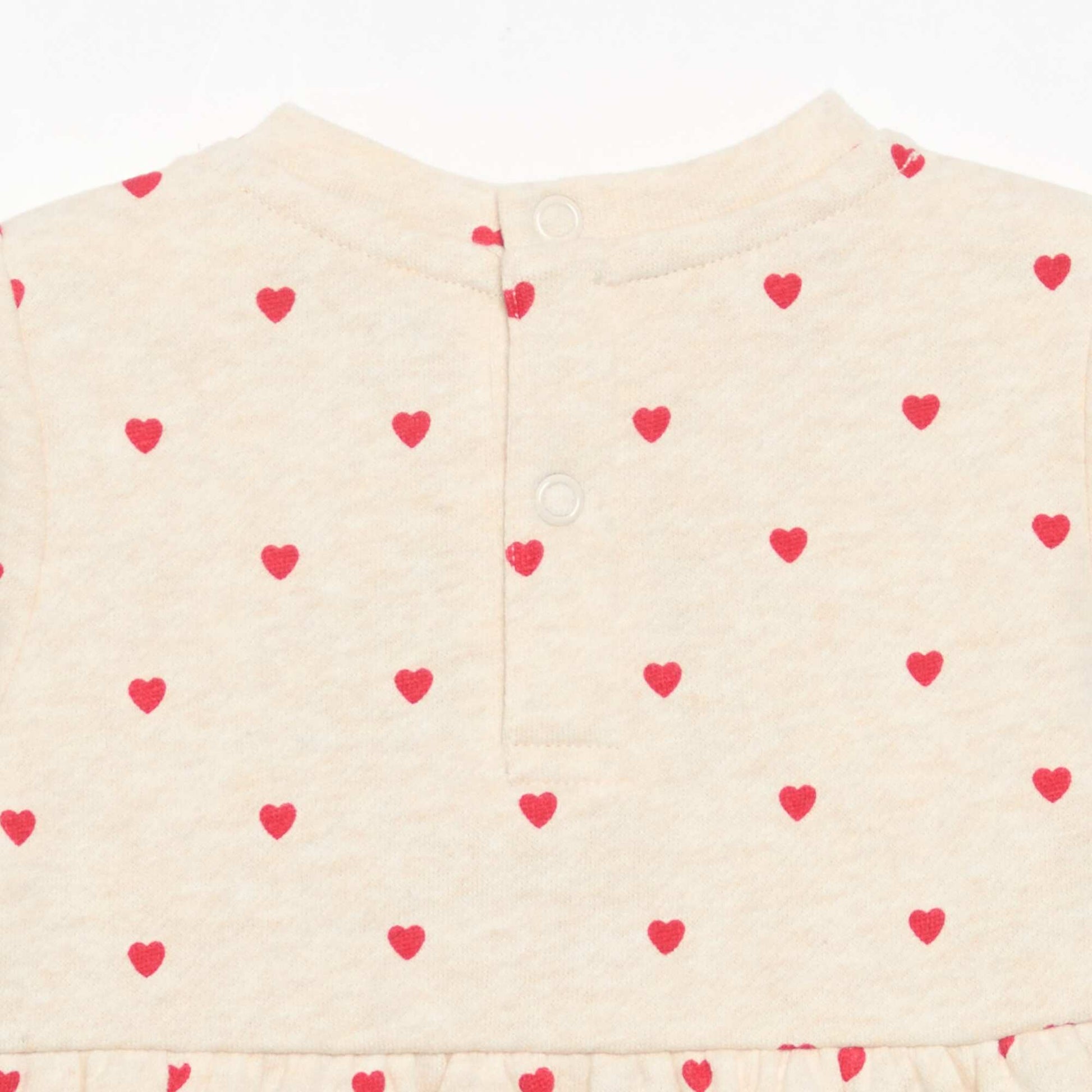 Long-sleeved printed dress BEIGE