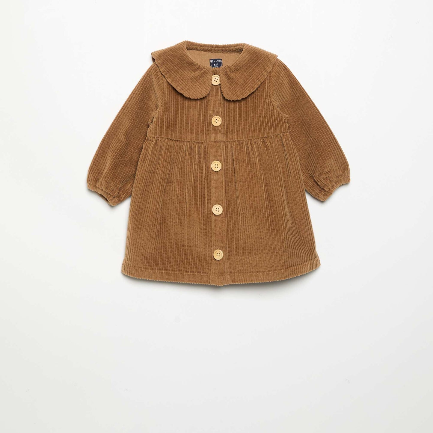 Long-sleeved velvet dress BEIGE
