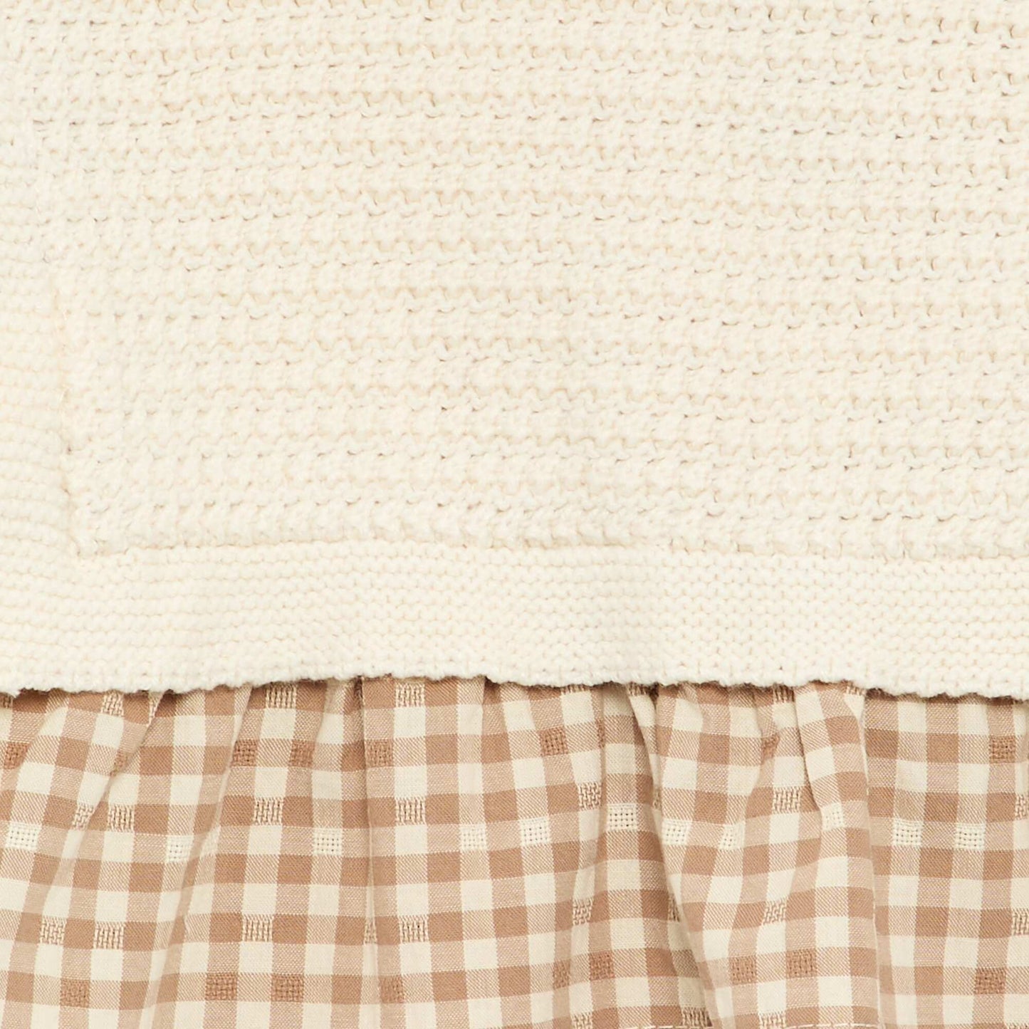 Cotton Voile Sleeve Sweater BEIGE
