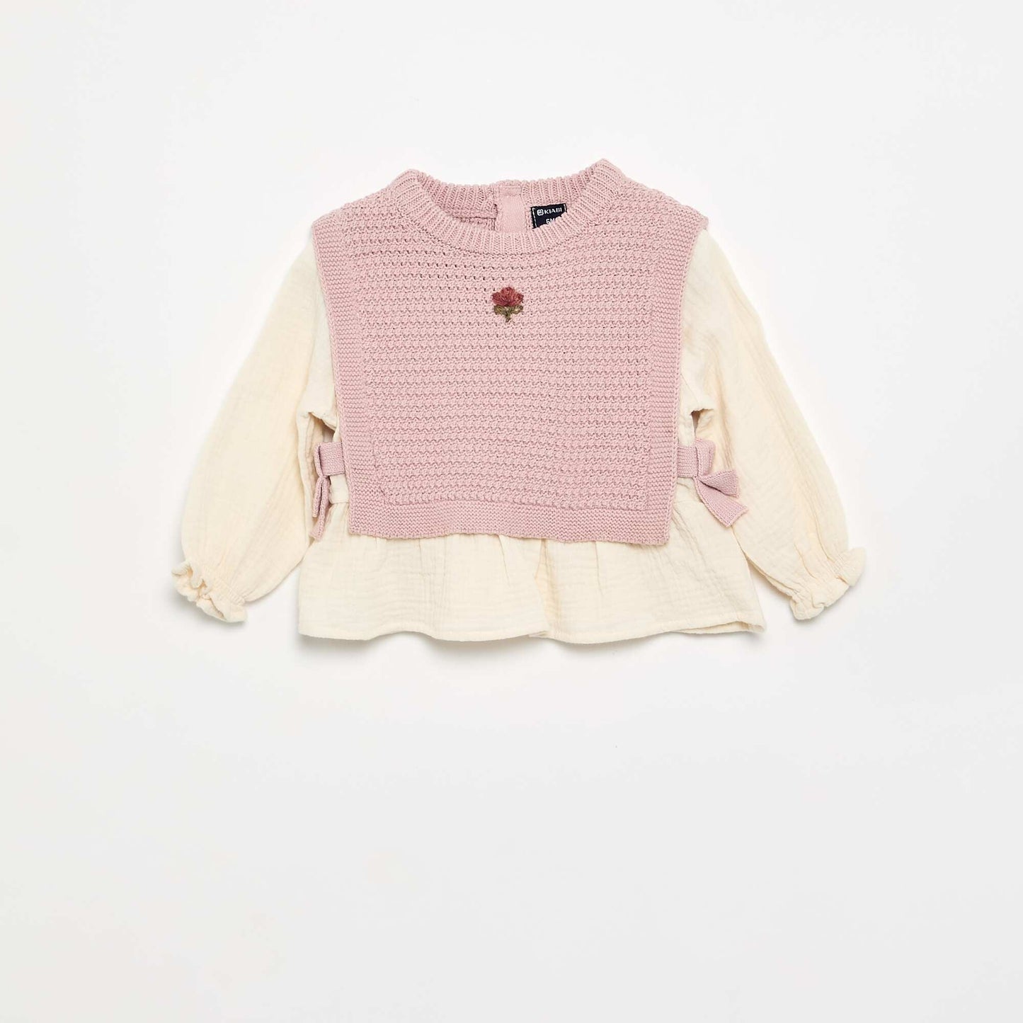 Cotton Voile Sleeve Sweater PURPLE