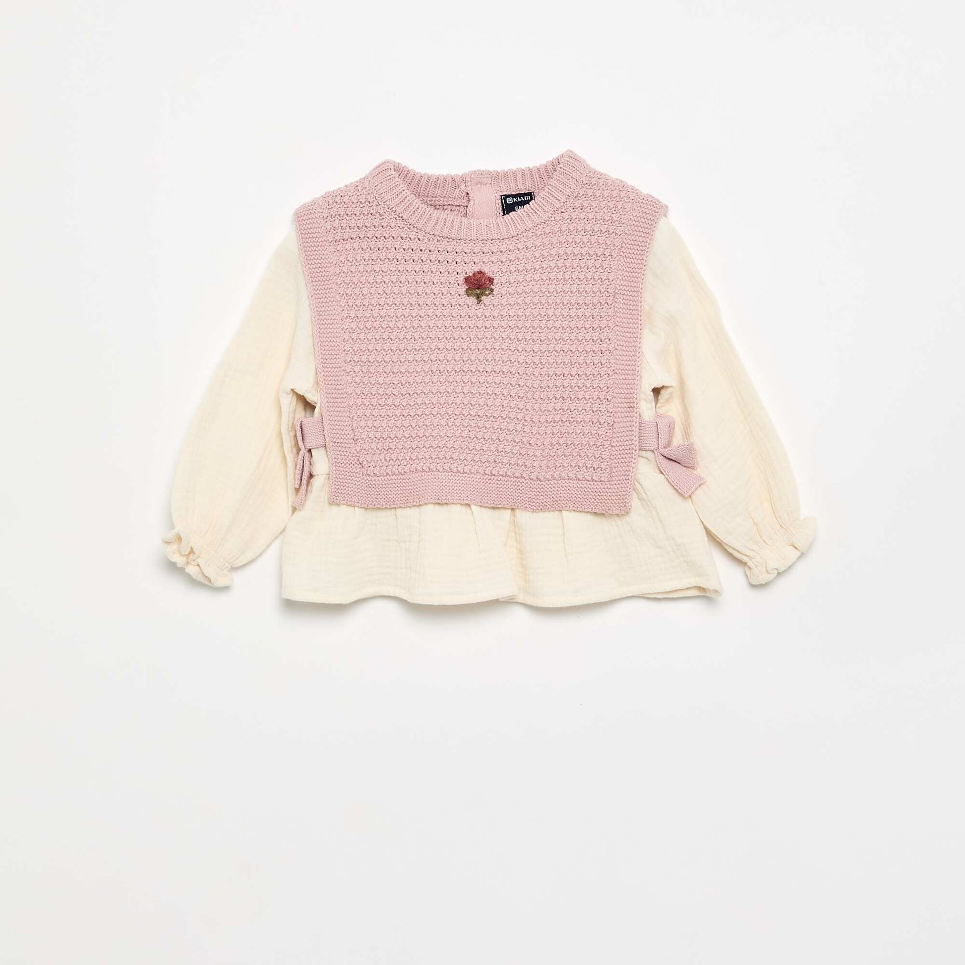 Cotton Voile Sleeve Sweater PURPLE