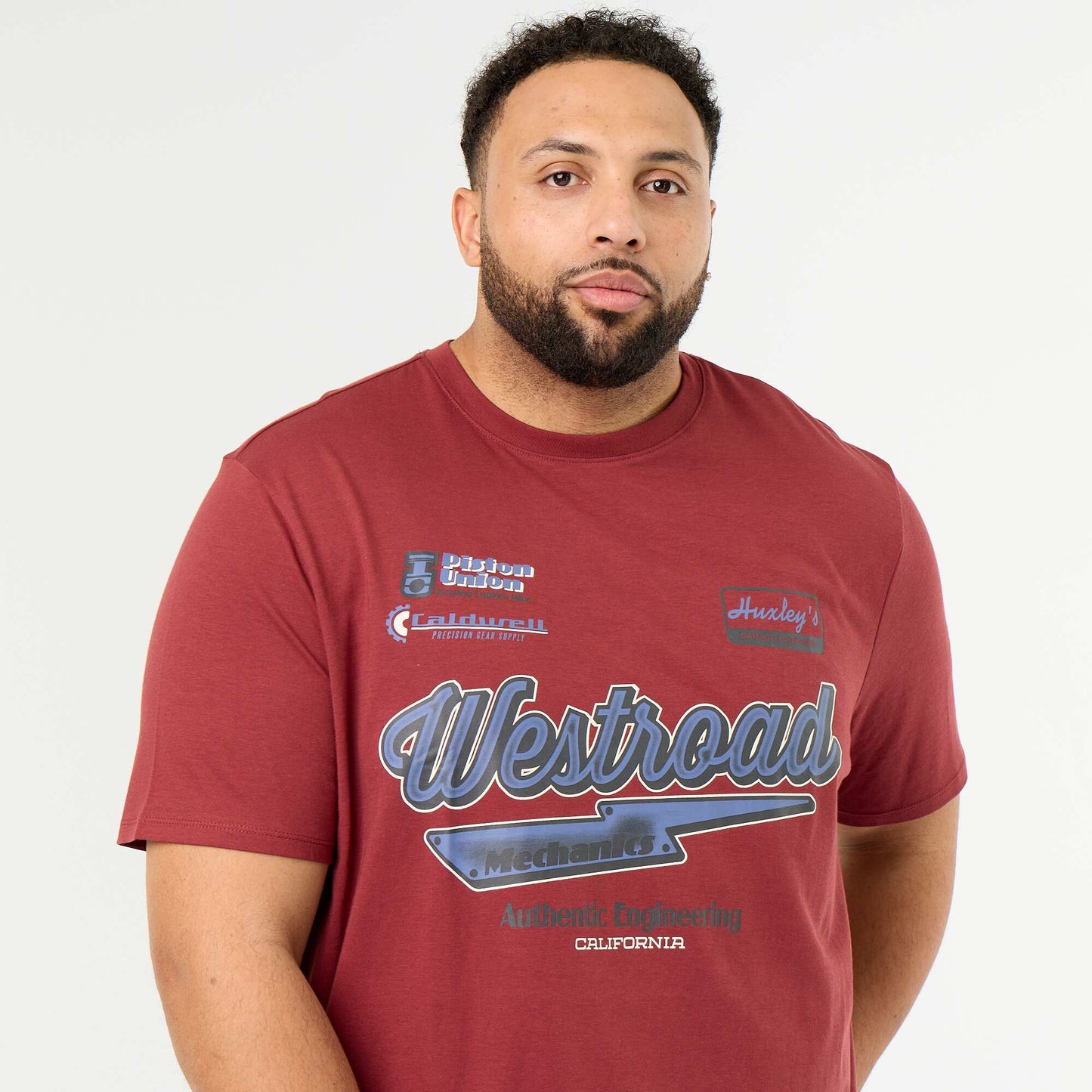 Short-sleeved printed jersey T-shirt RED