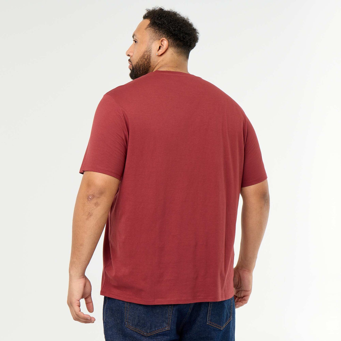 Short-sleeved printed jersey T-shirt RED