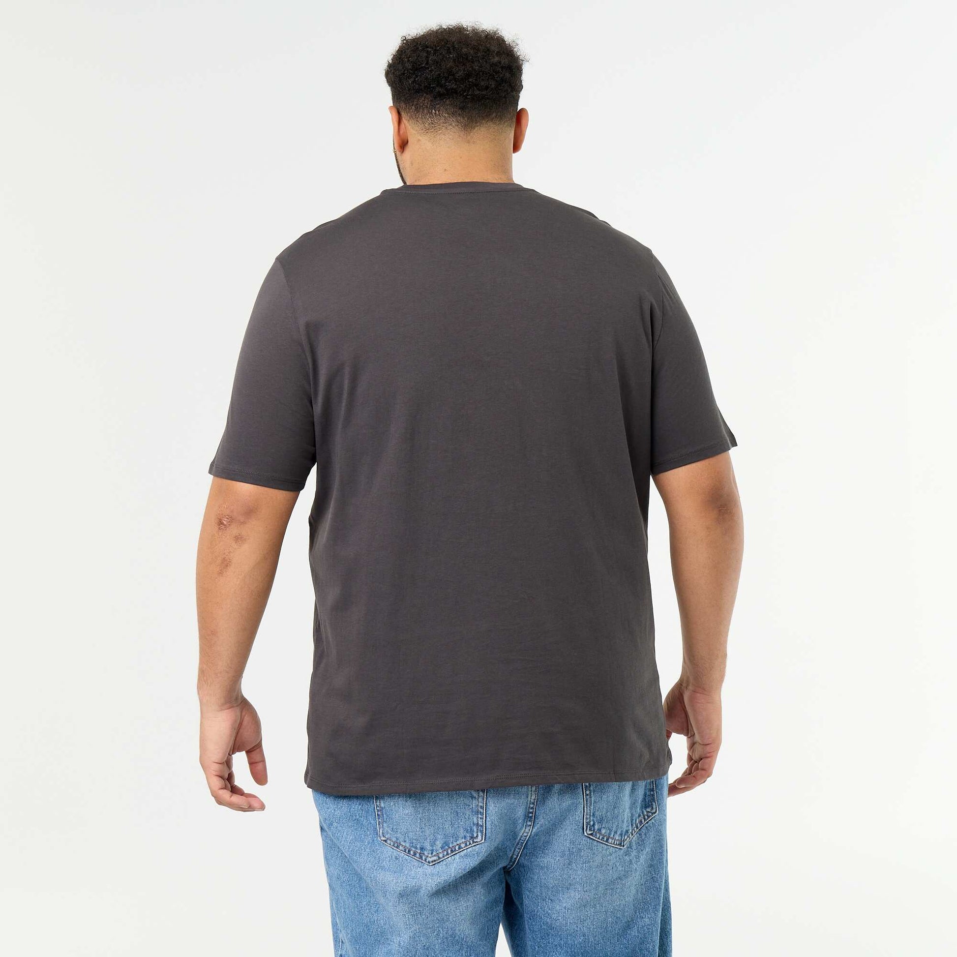 Short-sleeved printed jersey T-shirt GREY