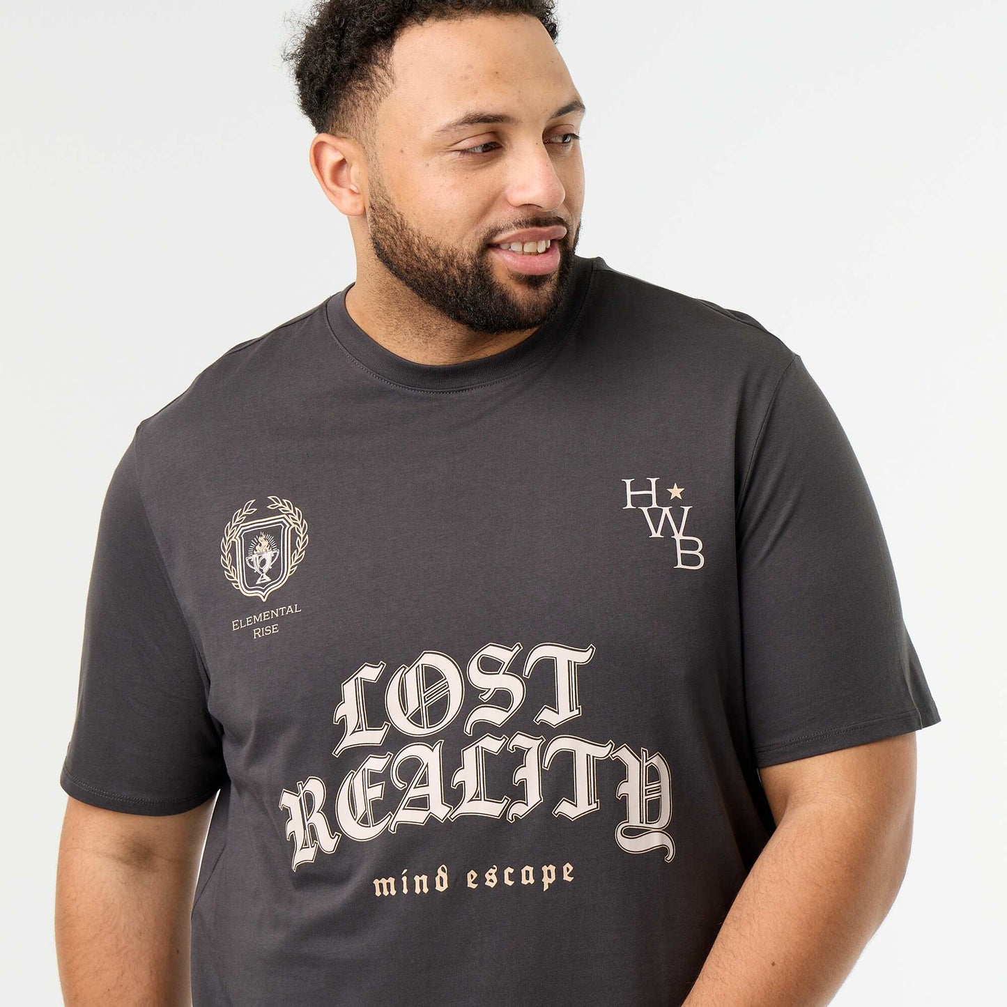 Short-sleeved printed jersey T-shirt GREY