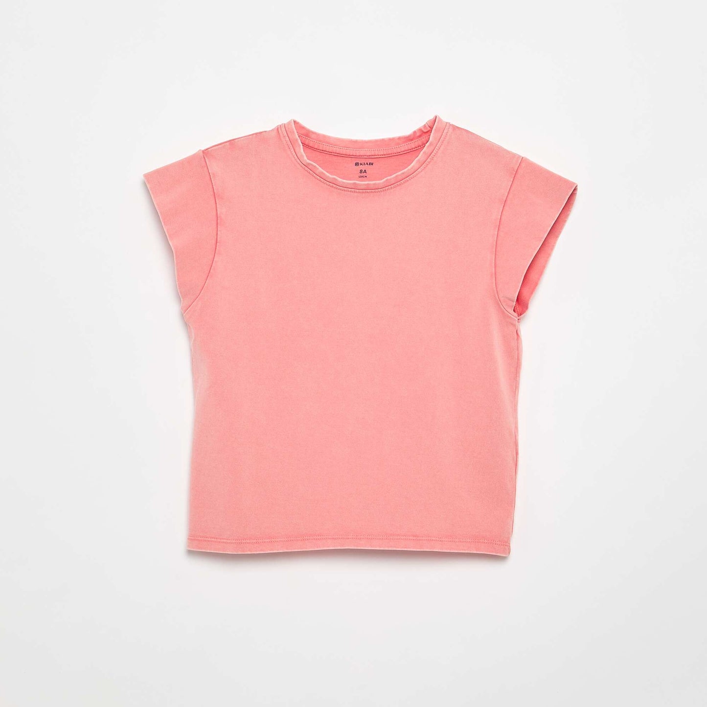 Plain extra-short sleeve T-shirt PINK