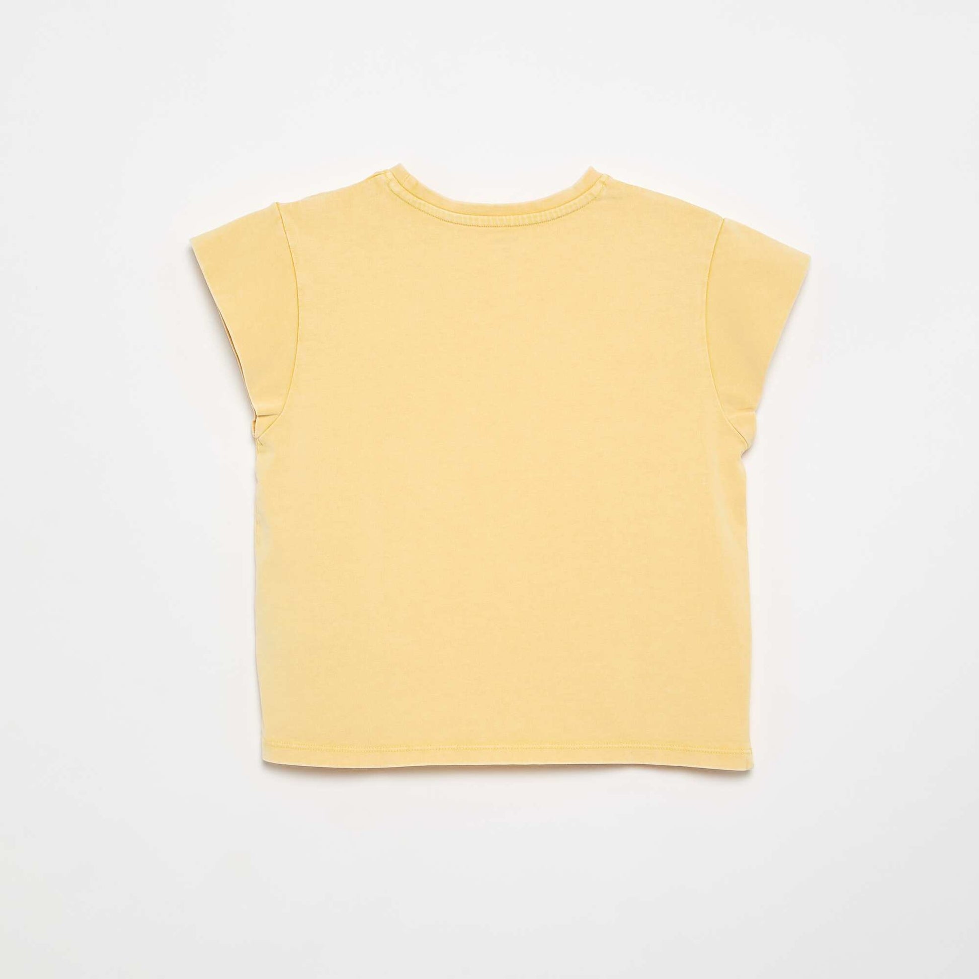 Plain extra-short sleeve T-shirt YELLOW