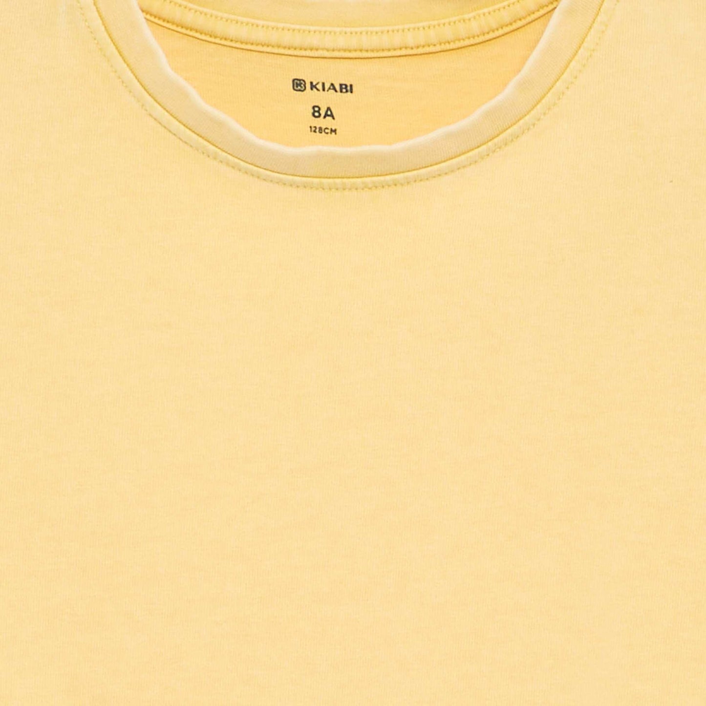 Plain extra-short sleeve T-shirt YELLOW