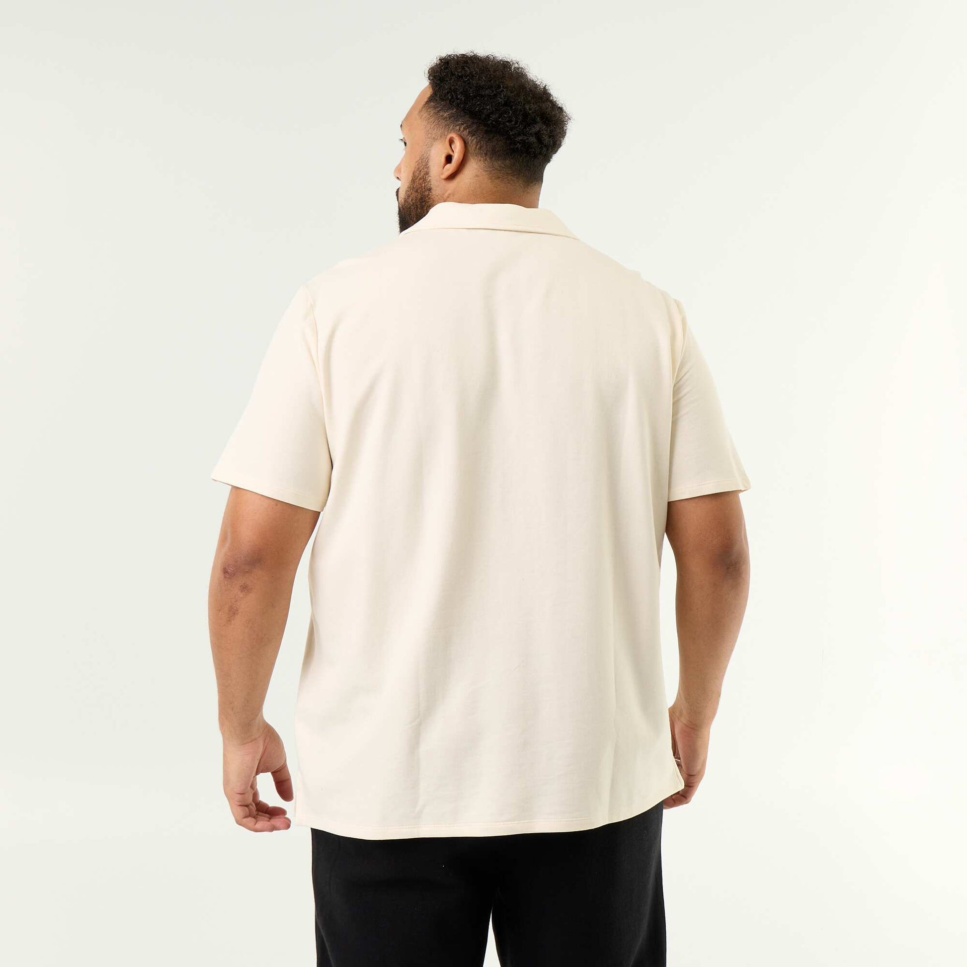 Short-sleeve jersey knit polo WHITE