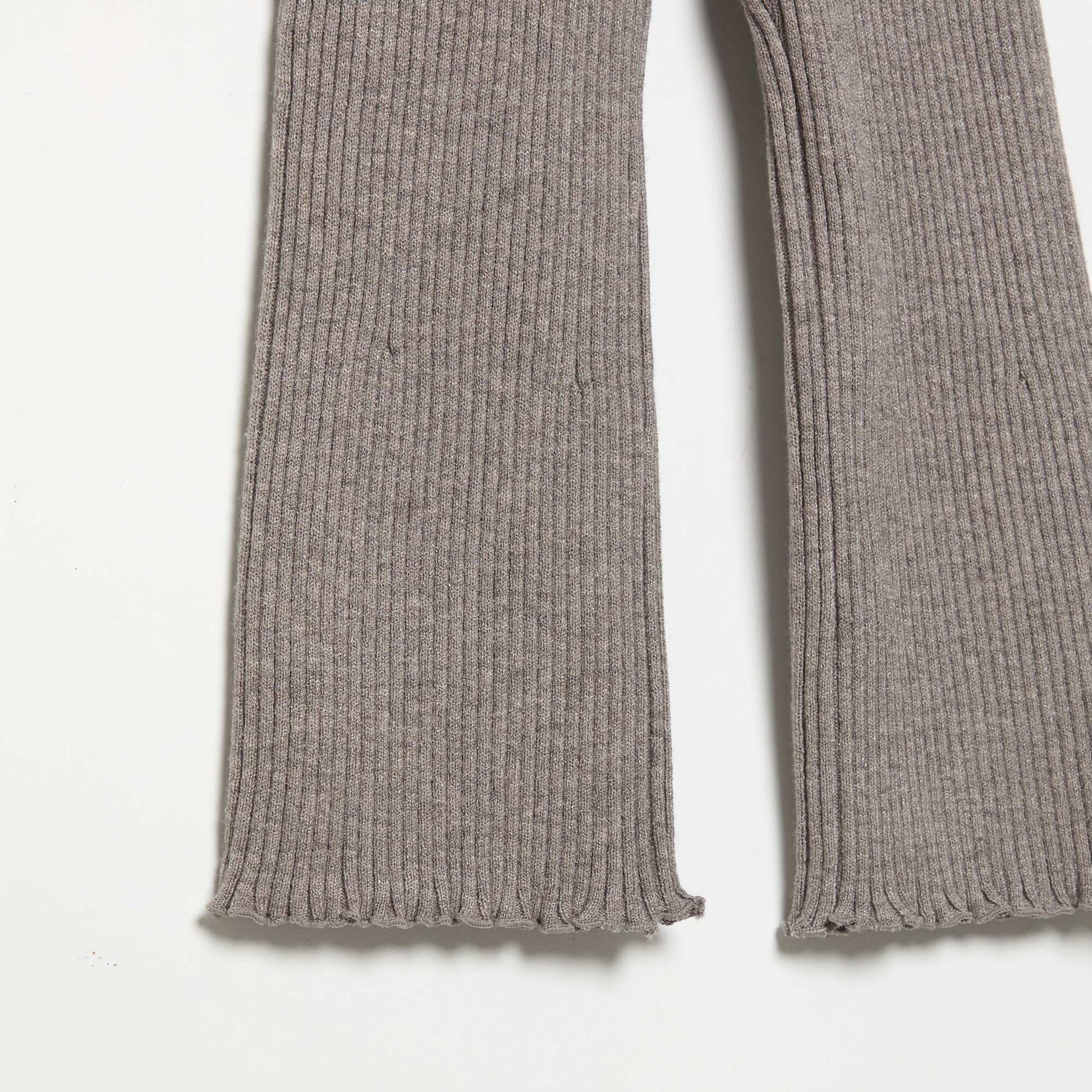 Solid Ribbed Knit Leggings BROWN