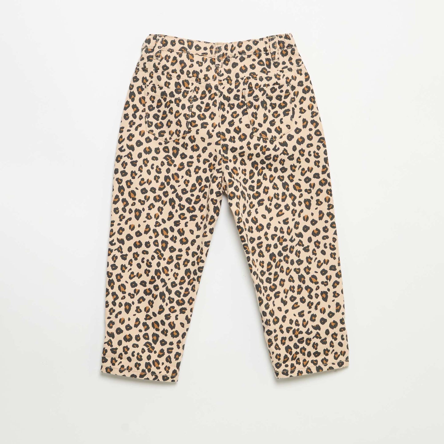 Leopard Print Twill Pants BEIGE