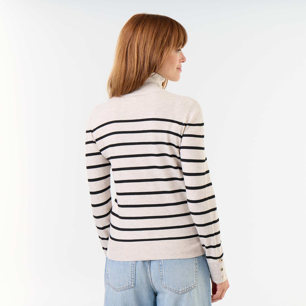 Fine Gauge Turtleneck Sweater BEIGE