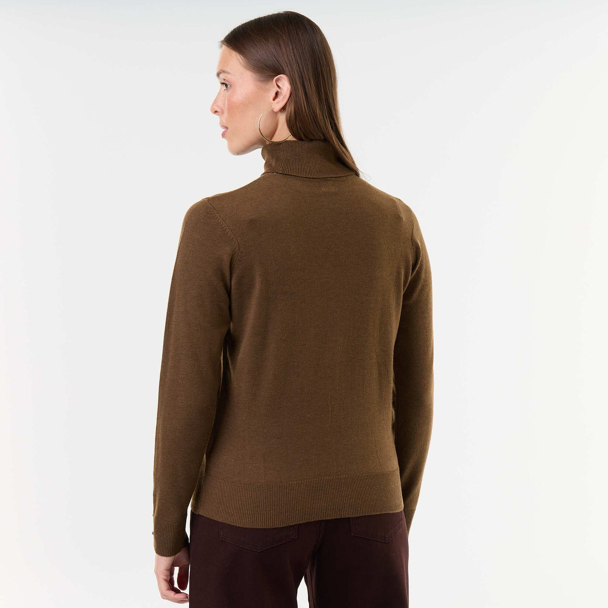 Fine Gauge Turtleneck Sweater BROWN