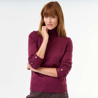 Fine Gauge Turtleneck Sweater PURPLE
