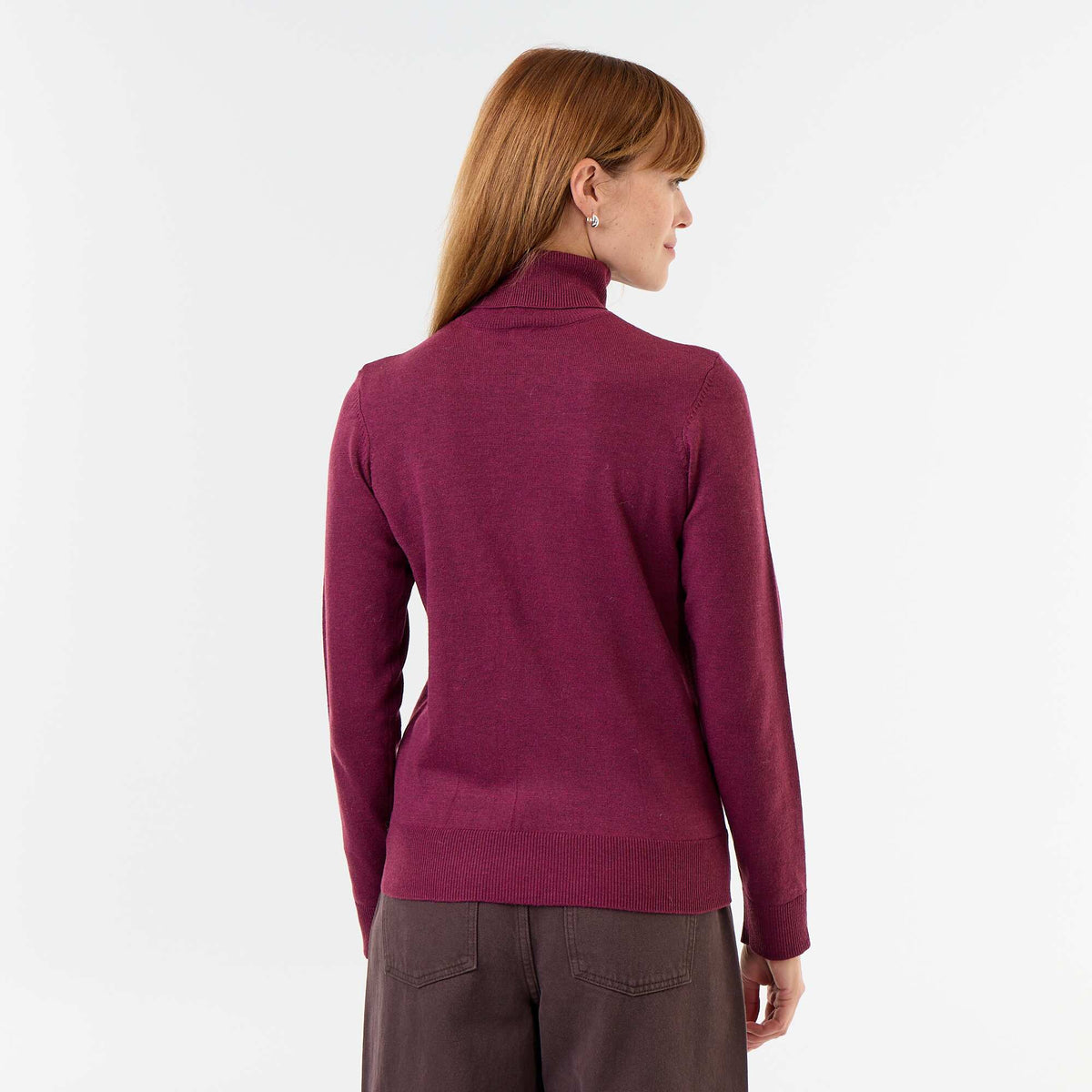 Fine Gauge Turtleneck Sweater PURPLE