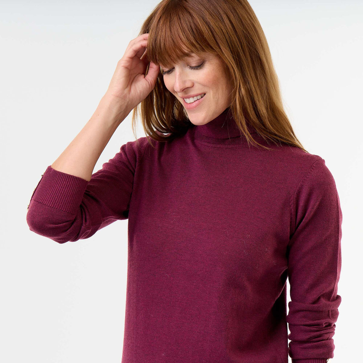 Fine Gauge Turtleneck Sweater PURPLE