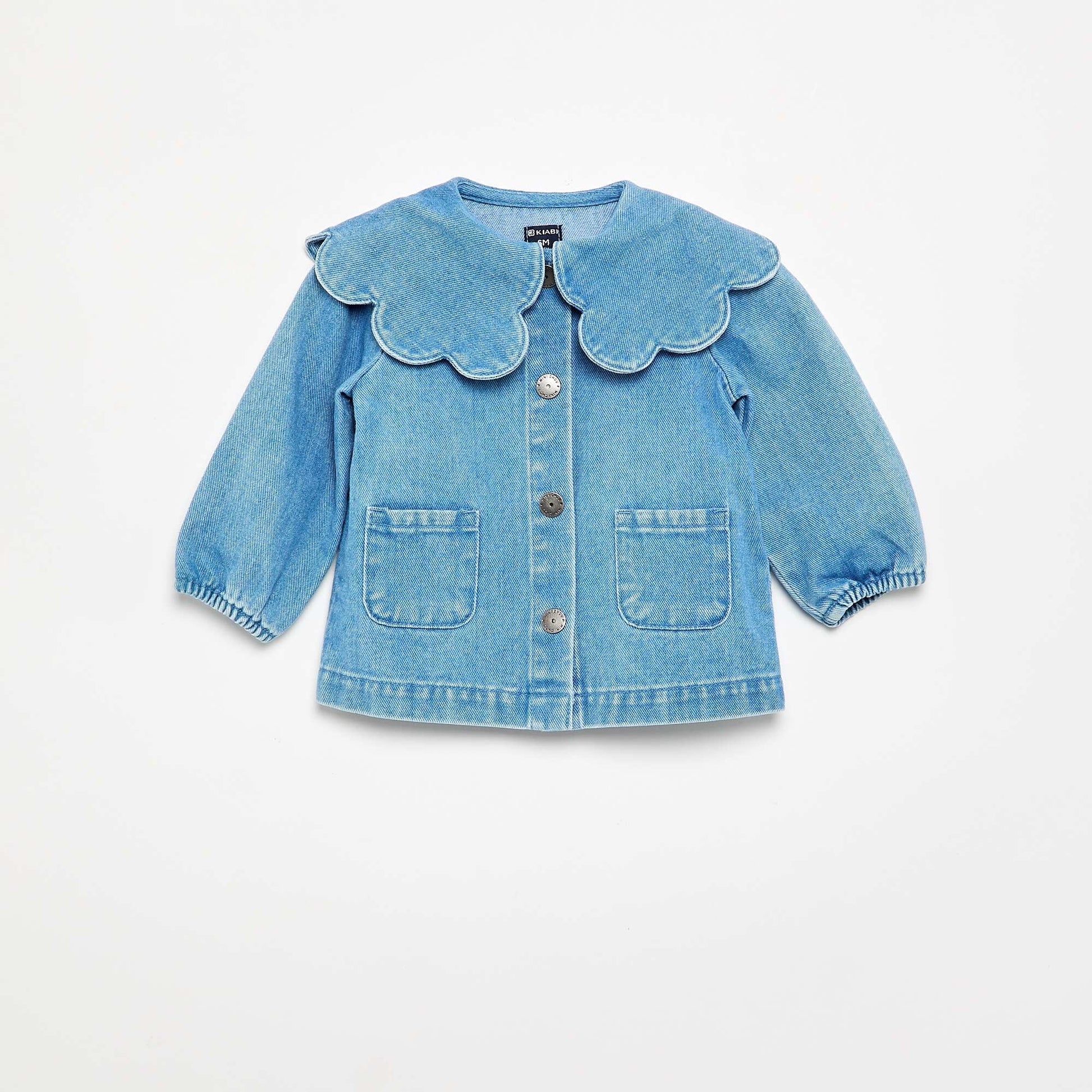 Denim shirt with Peter Pan collar BLUE
