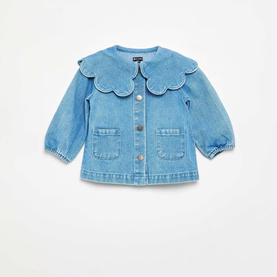 Denim shirt with Peter Pan collar BLUE