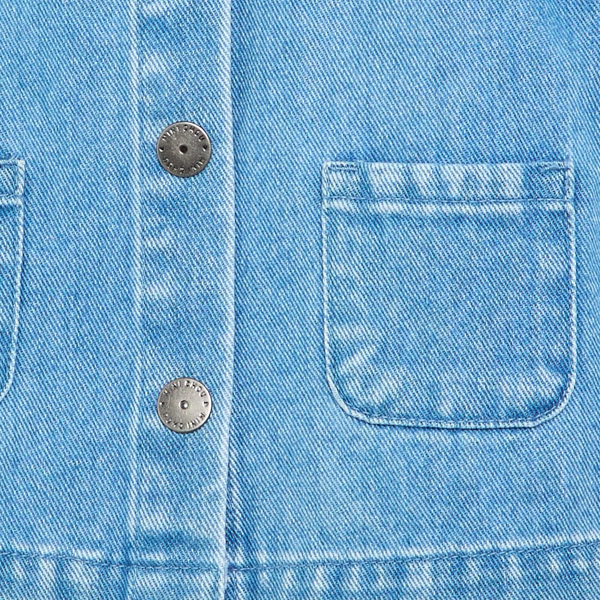 Denim shirt with Peter Pan collar BLUE