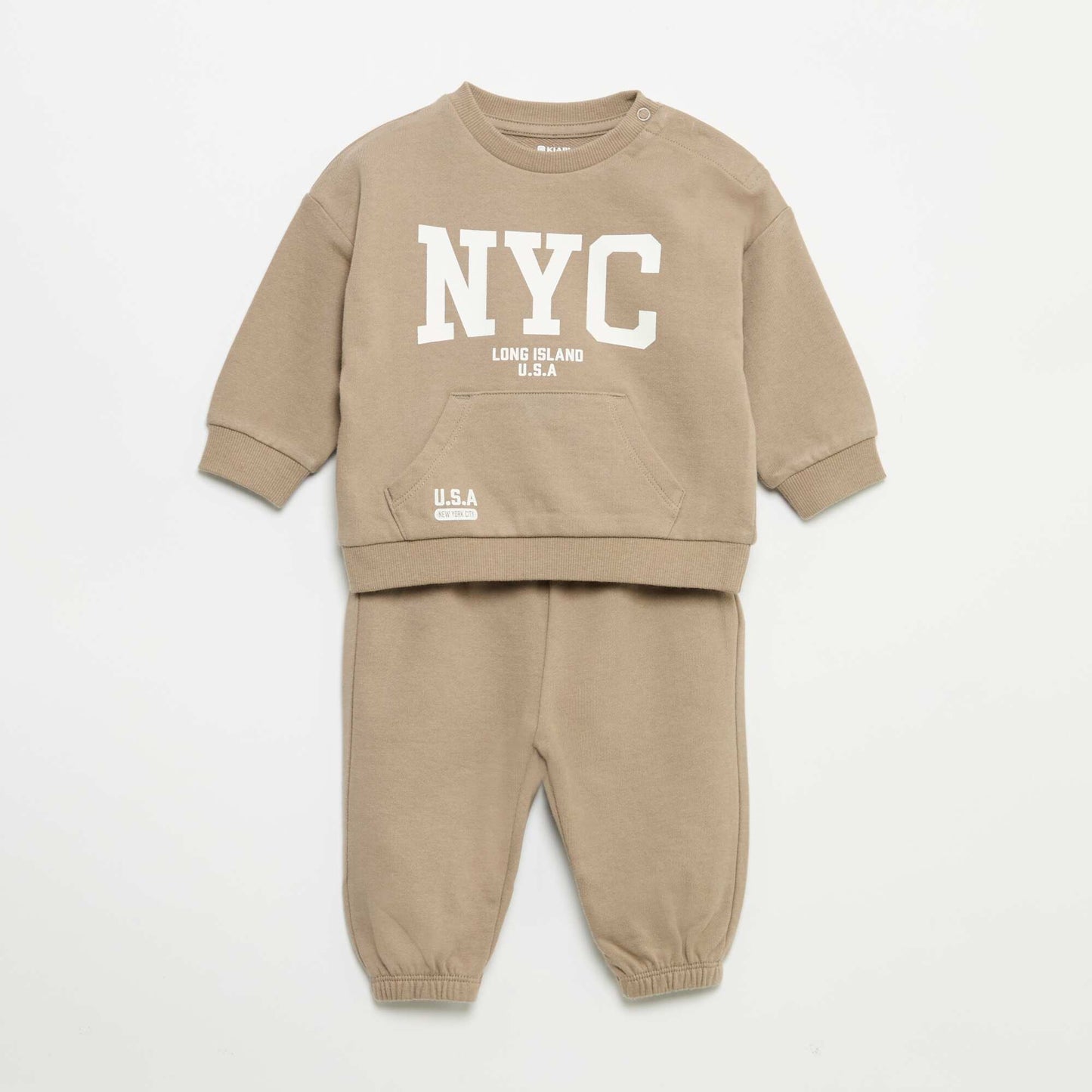 2-piece set - sweatshirt + jogging bottoms BEIGE