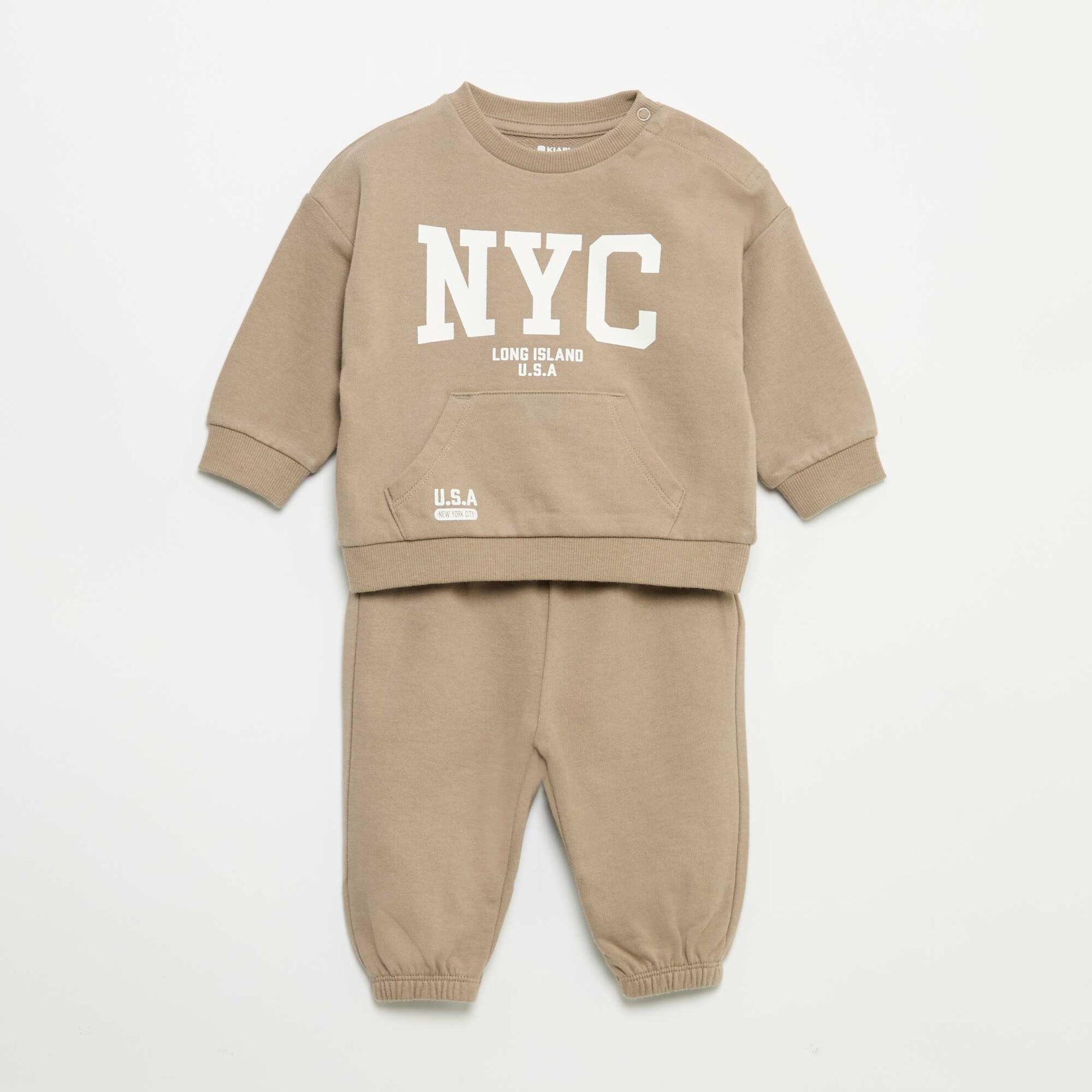 2-piece set - sweatshirt + jogging bottoms BEIGE