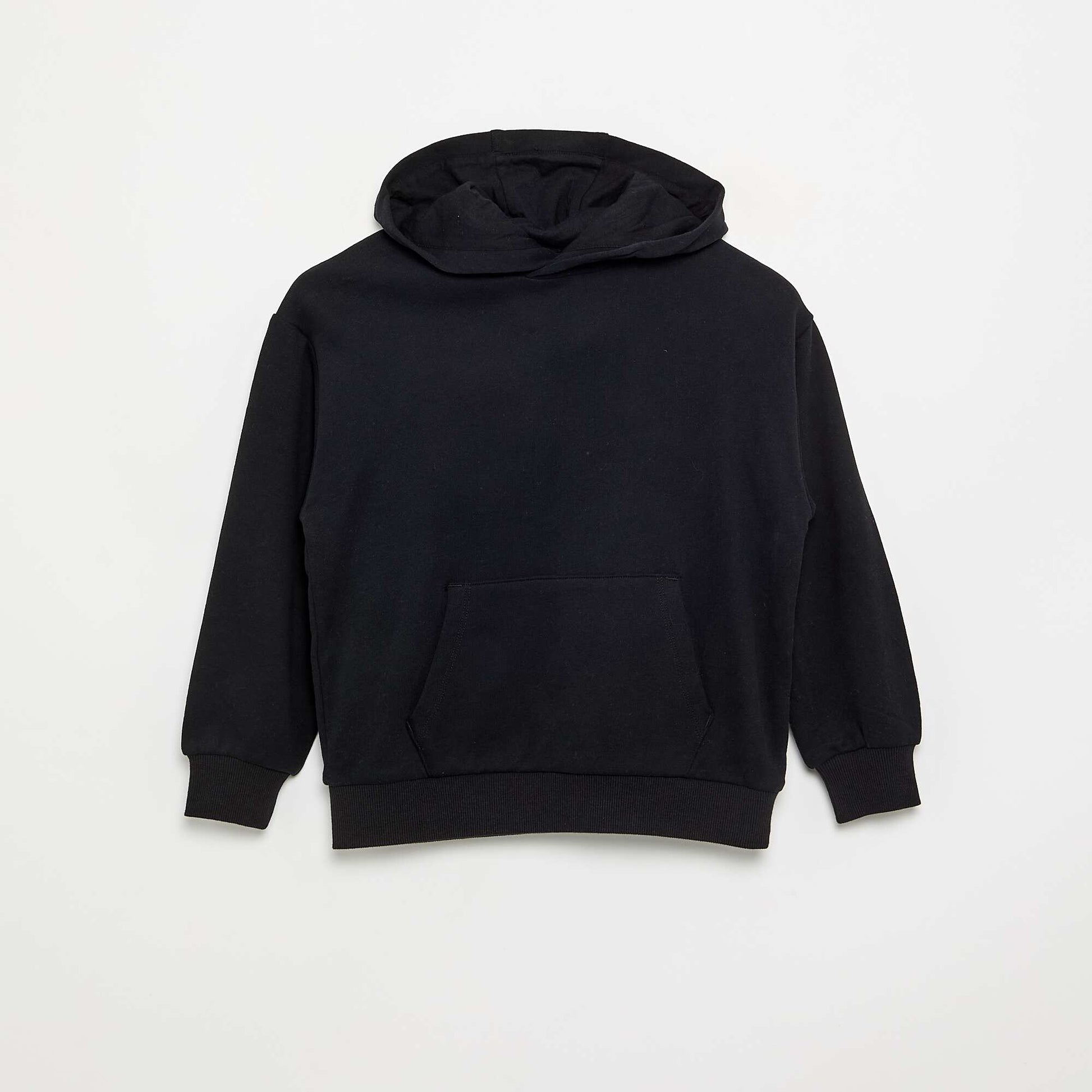 Hooded sweatshirt with kangaroo pocket BLACK