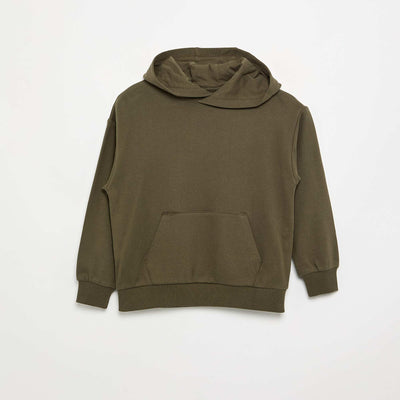 Hooded sweatshirt with kangaroo pocket KHAKI