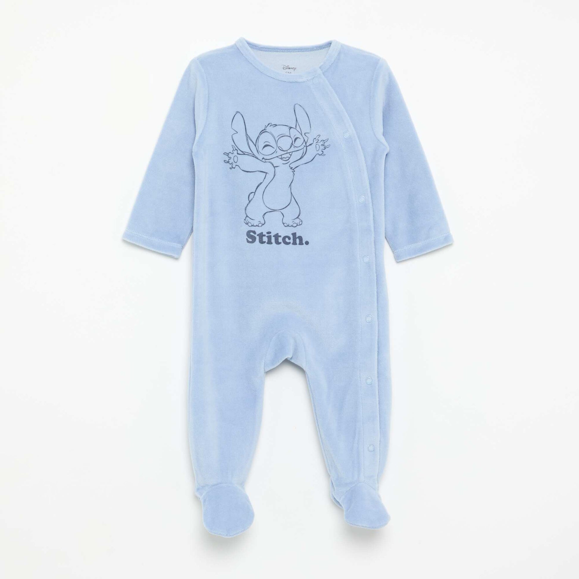 Disney Velvet Long-Sleeved Sleepsuit BLUE