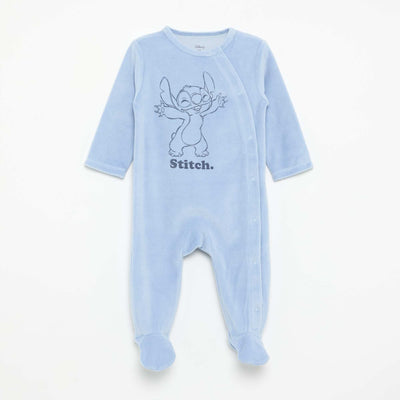 Disney Velvet Long-Sleeved Sleepsuit BLUE