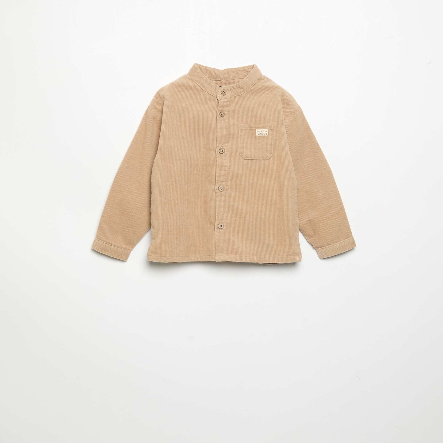 Long-sleeved corduroy shirt BEIGE