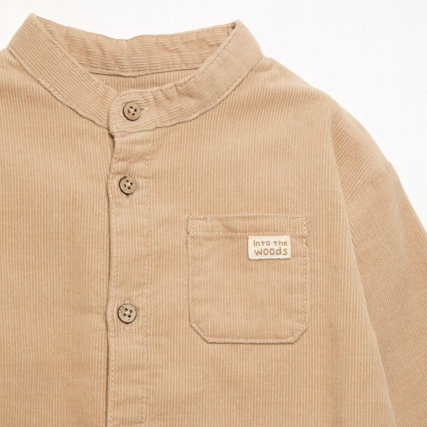 Long-sleeved corduroy shirt BEIGE