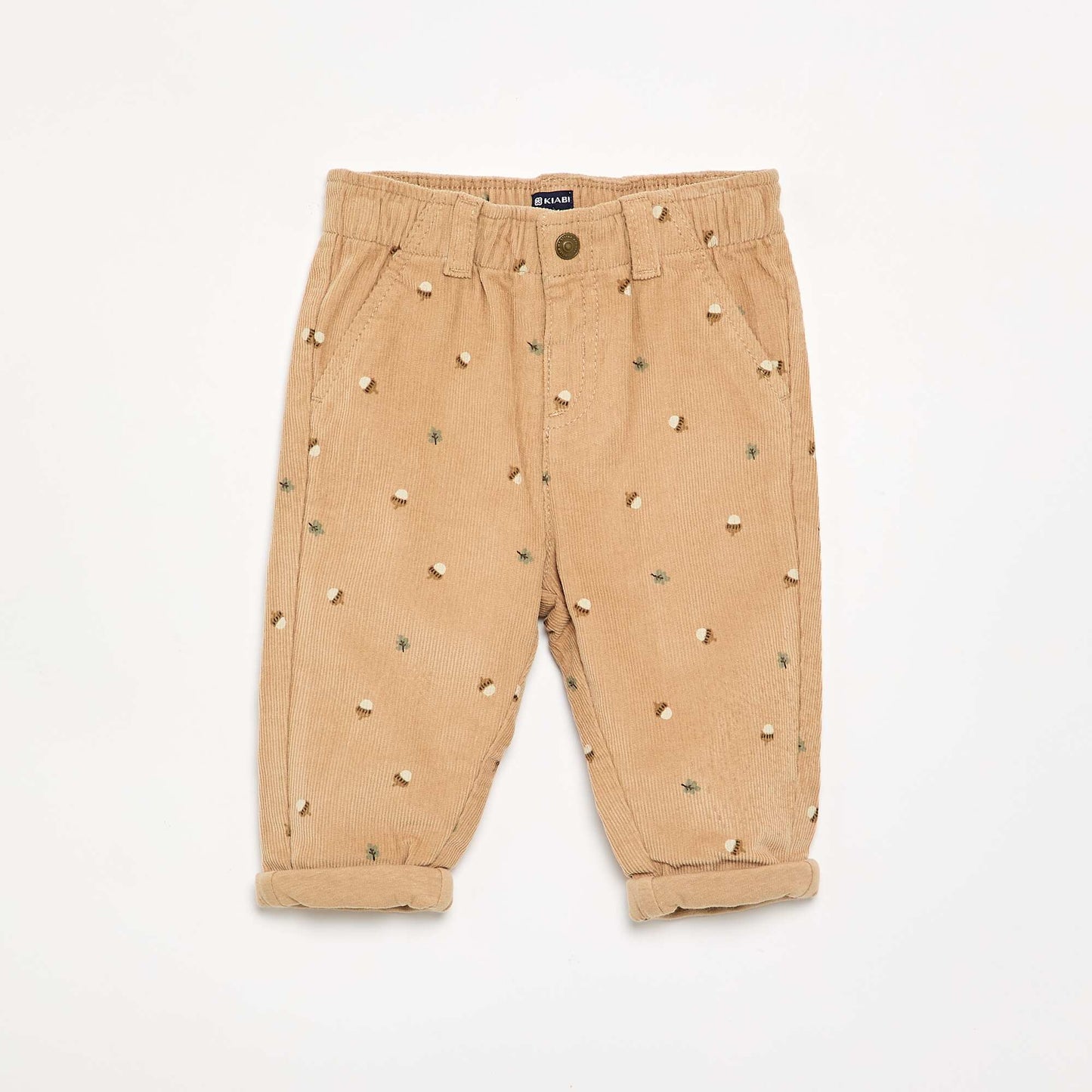 Printed Corduroy Pants BEIGE