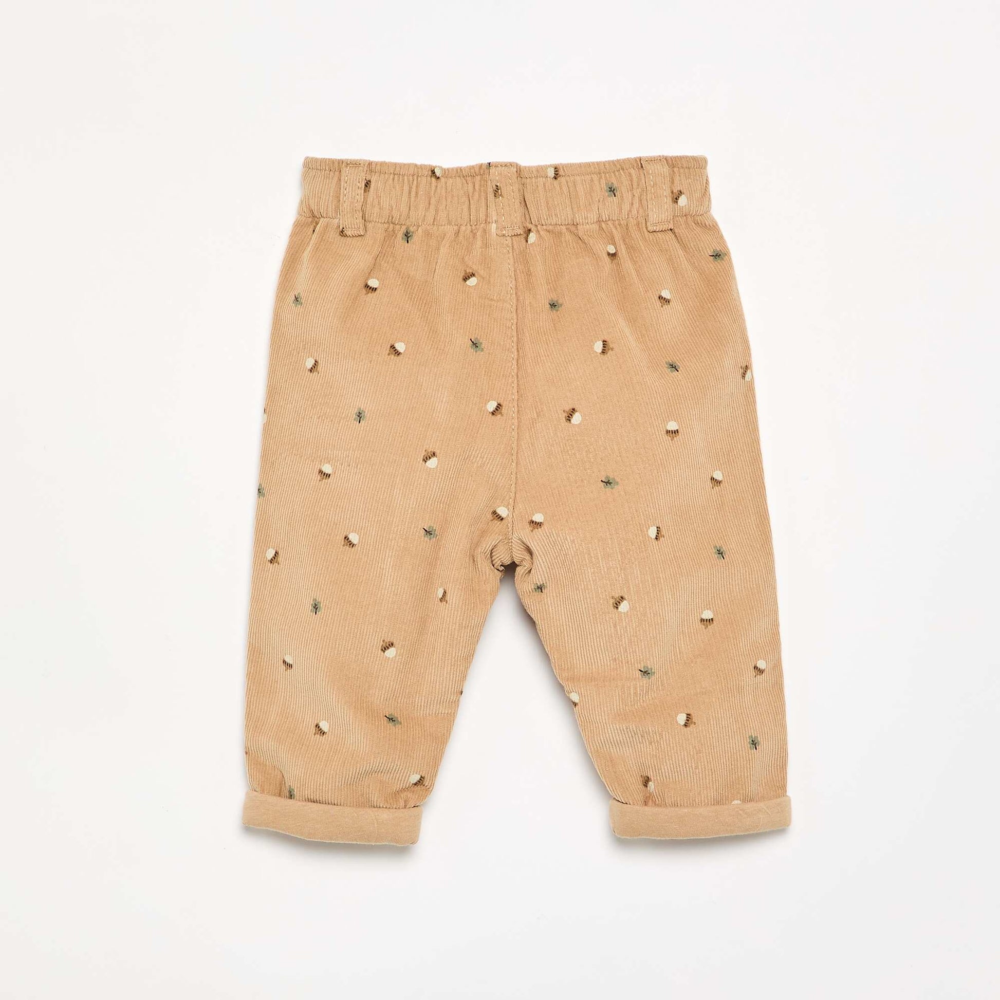 Printed Corduroy Pants BEIGE