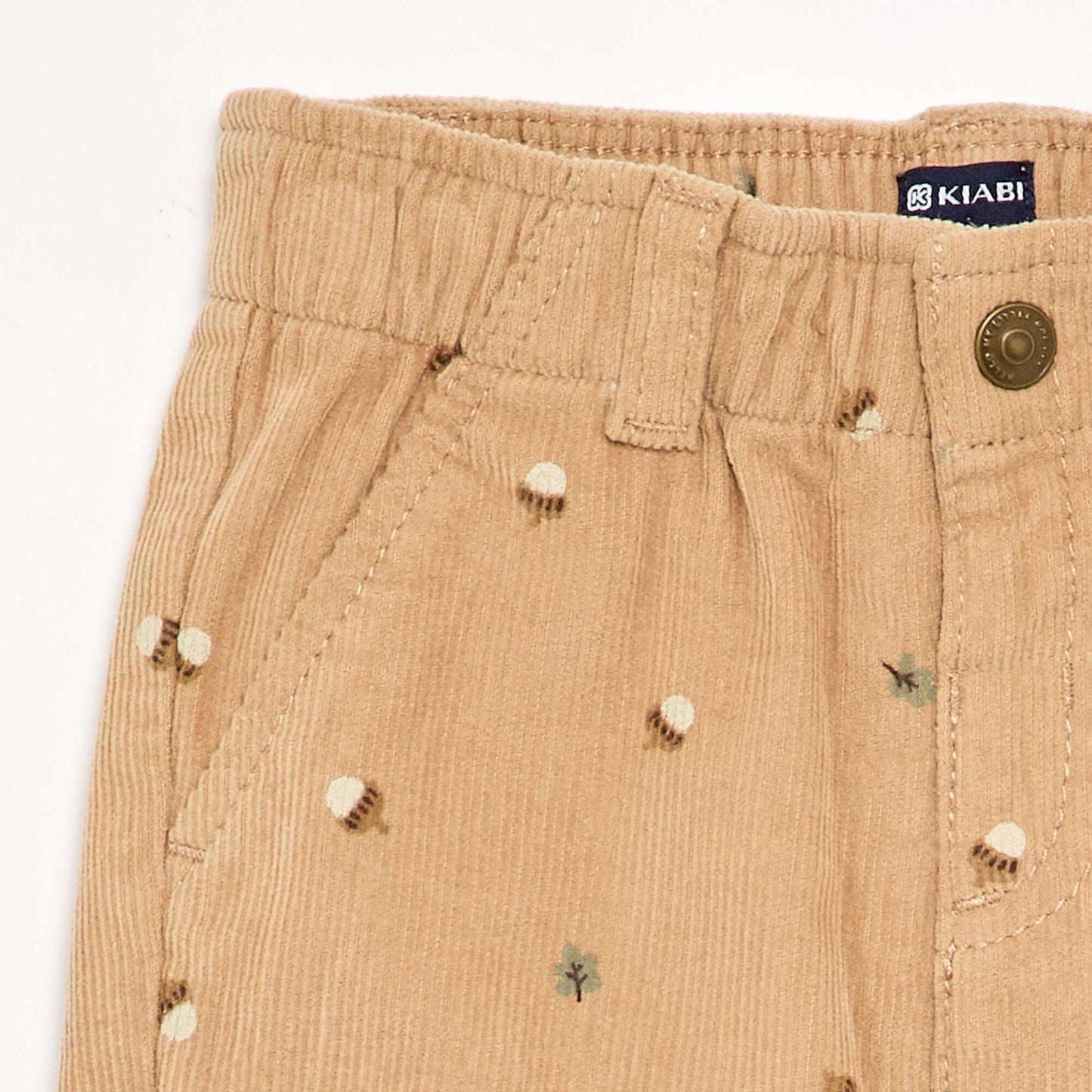 Printed Corduroy Pants BEIGE