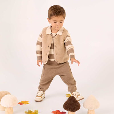 Solid knit pants BROWN