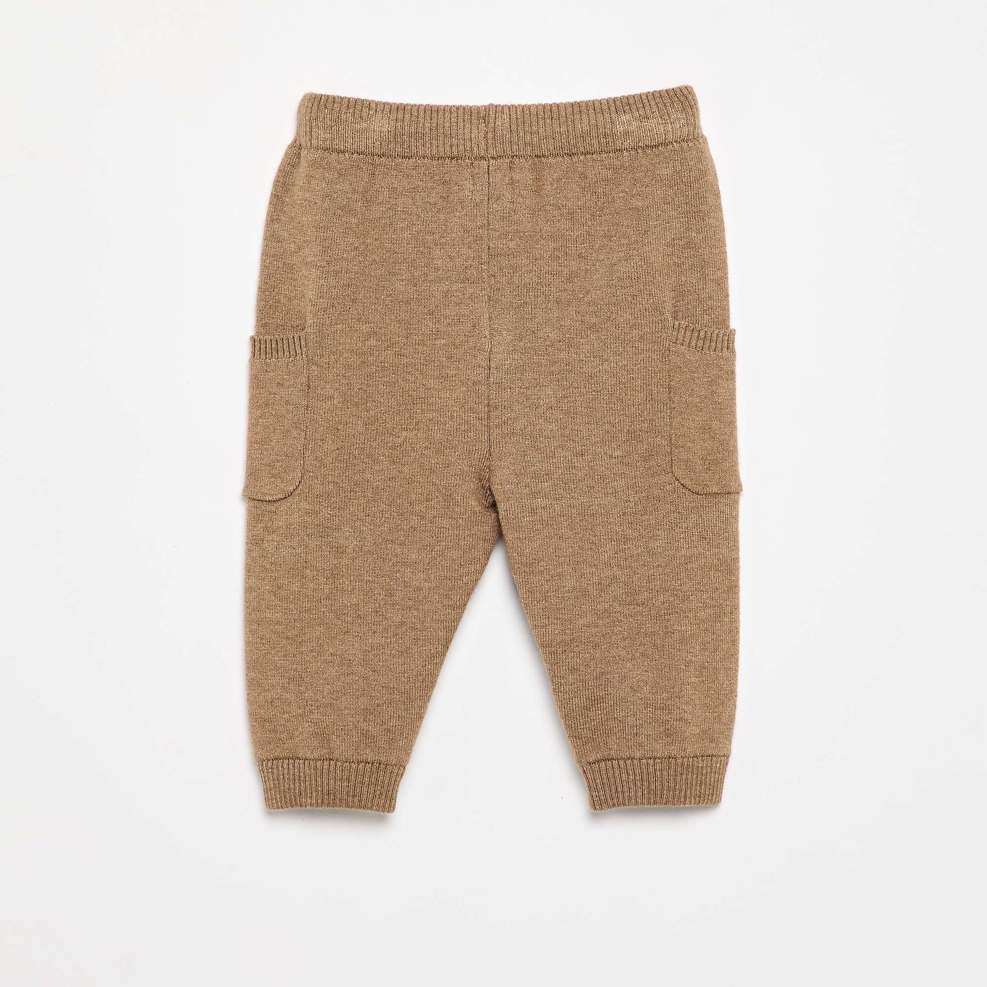 Solid knit pants BROWN